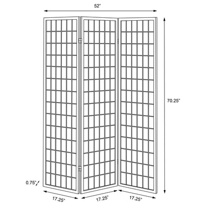 Carrie 3-panel Folding Screen Natural and White