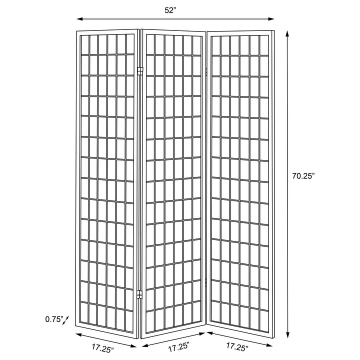 Carrie 3-panel Folding Screen Natural and White