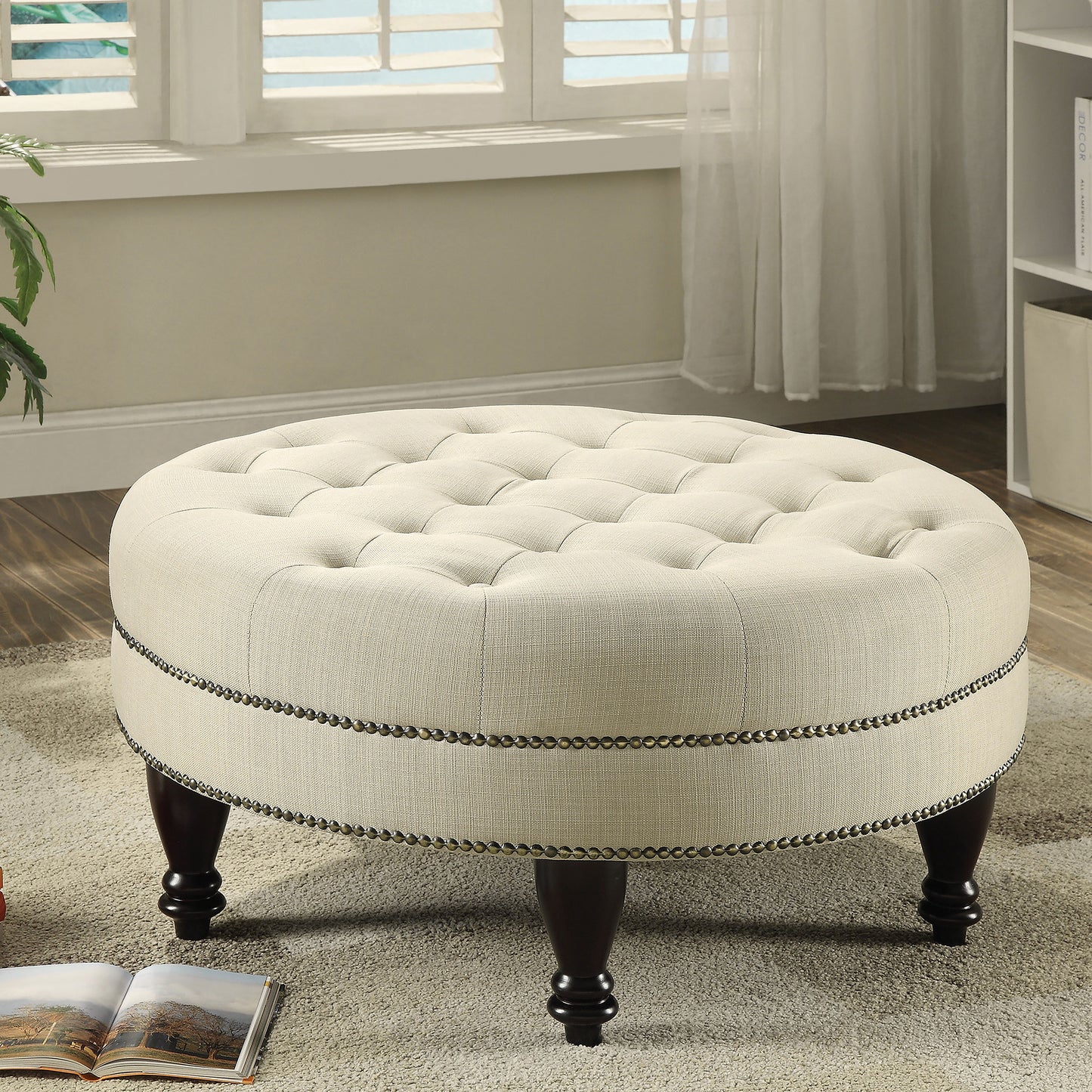 Traditional Round Cocktail Ottoman