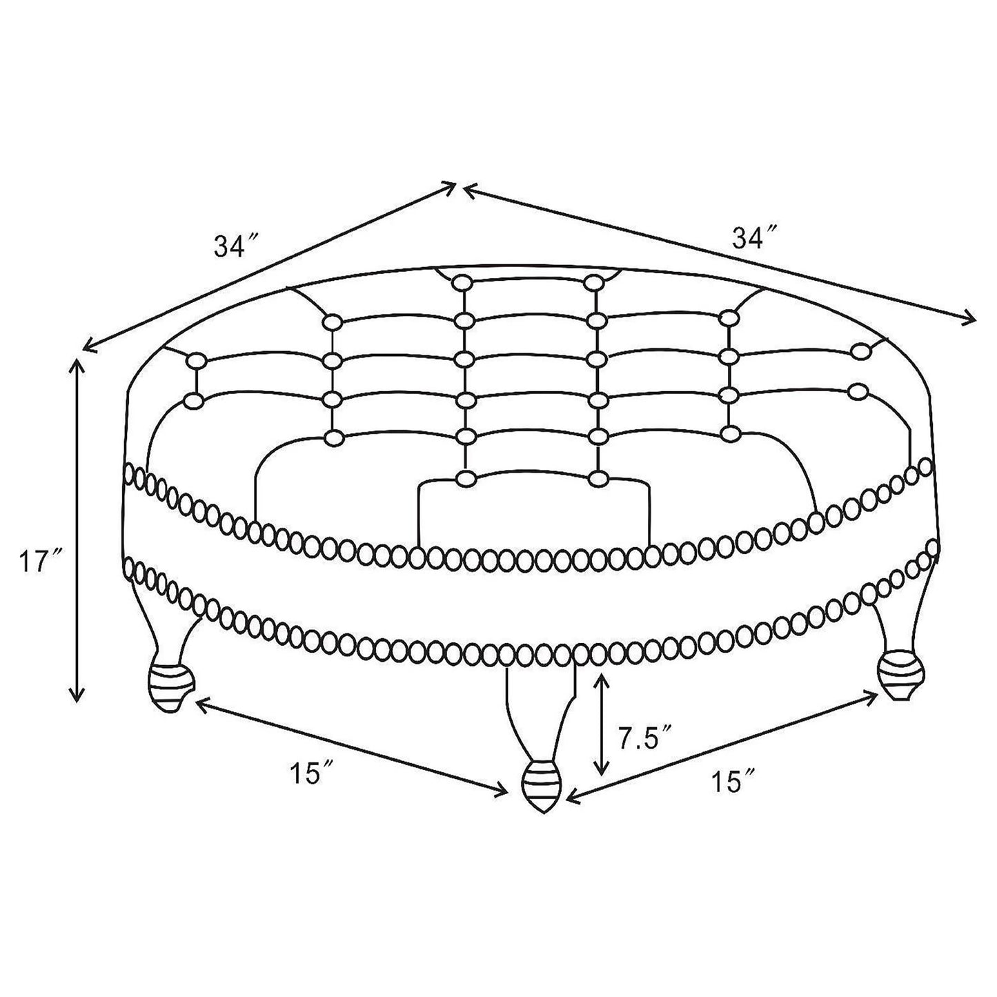 Traditional Round Cocktail Ottoman