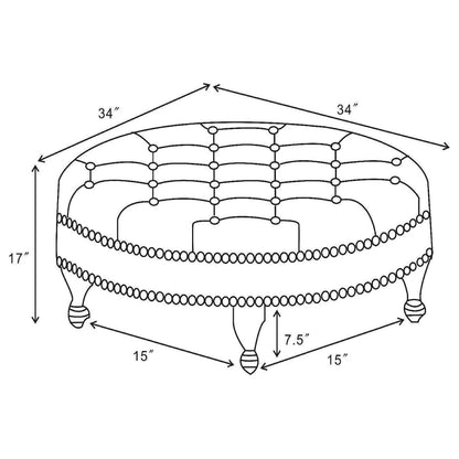 Traditional Round Cocktail Ottoman