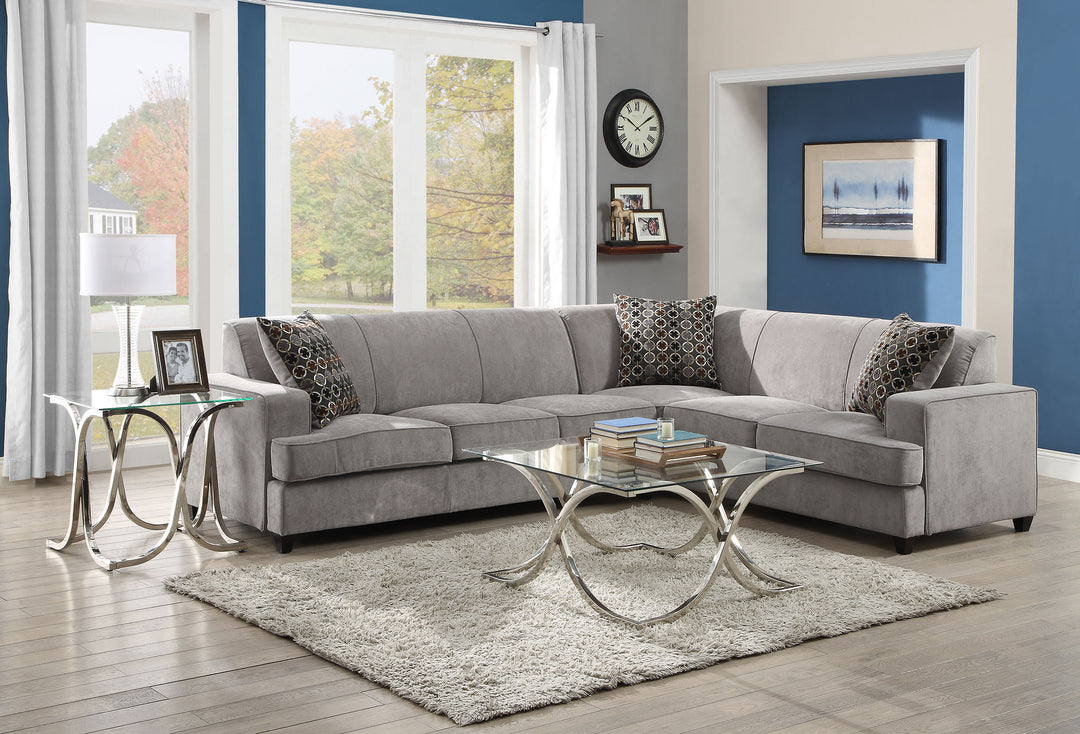 Tess L-shape Sleeper Sectional Grey