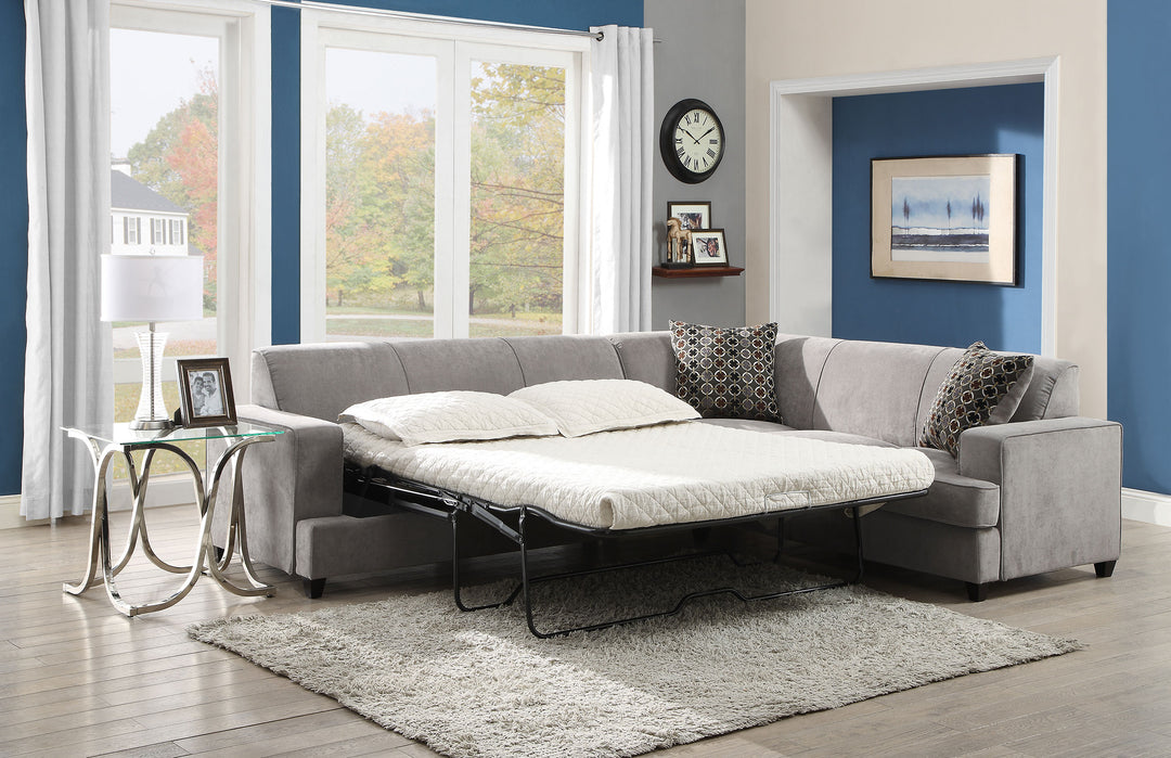 Tess L-shape Sleeper Sectional Grey