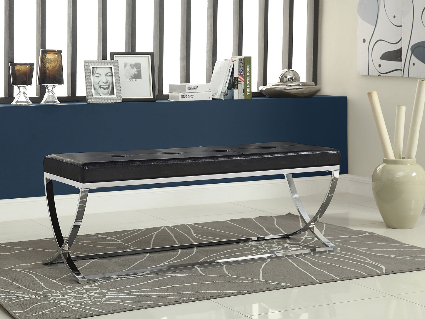 Contemporary Chrome Bench