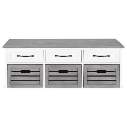 Alma 3-drawer Storage Bench White and Weathered Grey