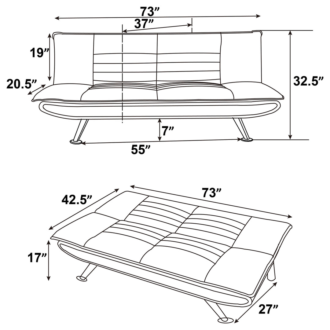 Julian Upholstered Sofa Bed with Pillow-top Seating Grey