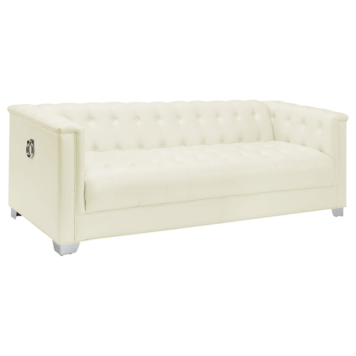 Chaviano 2-piece Upholstered Tufted Sofa Set Pearl White