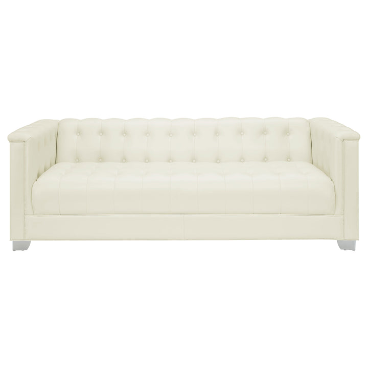 Chaviano 2-piece Upholstered Tufted Sofa Set Pearl White