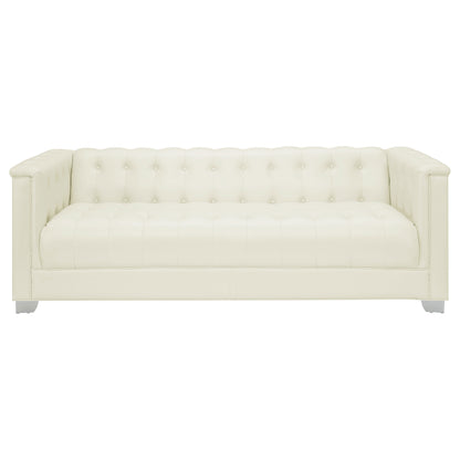 Chaviano 4-piece Upholstered Tufted Sofa Set Pearl White