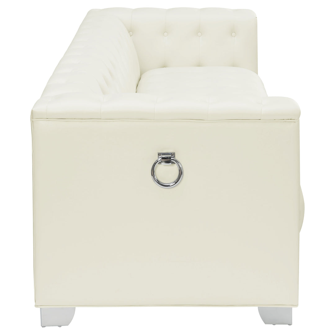 Chaviano Tufted Upholstered Sofa Pearl White