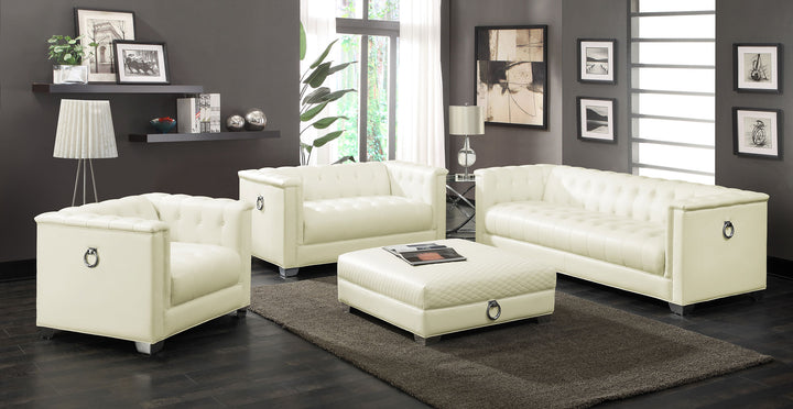 Chaviano Tufted Upholstered Sofa Pearl White