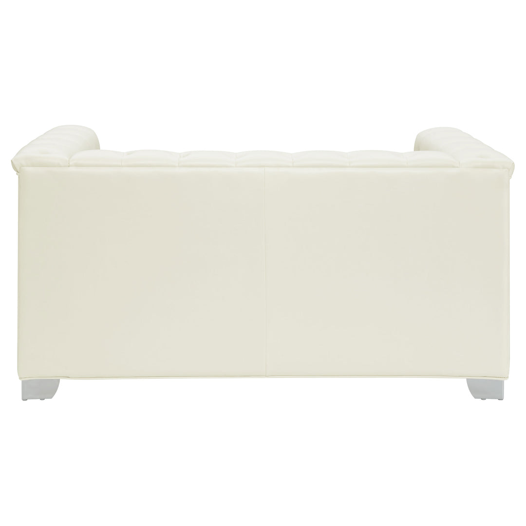 Chaviano Tufted Upholstered Loveseat Pearl White