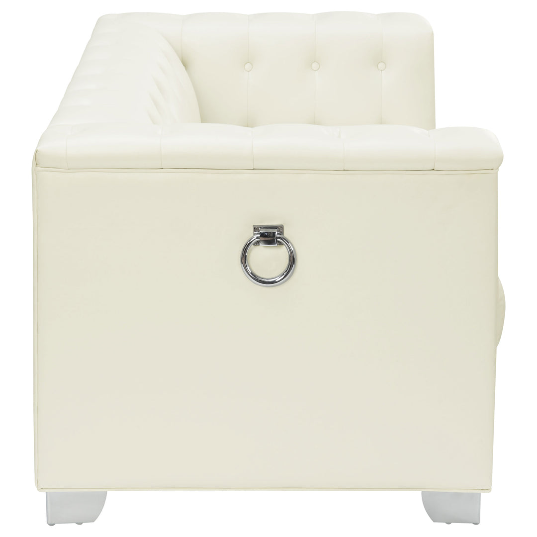 Chaviano Tufted Upholstered Loveseat Pearl White