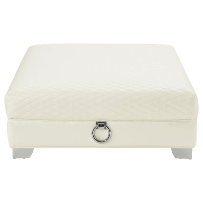 Chaviano Upholstered Ottoman Pearl White