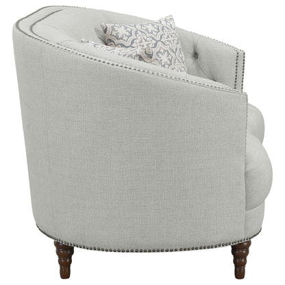 Avonlea Sloped Arm Upholstered Loveseat Trim Grey