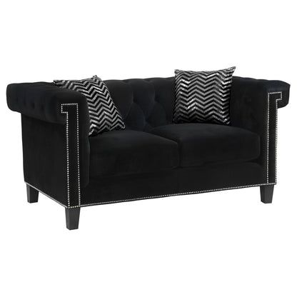 Reventlow Formal Black Three-Piece Living Room Set