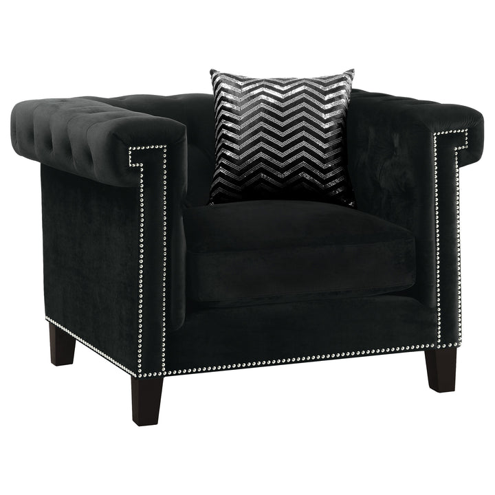 Reventlow Formal Black Three-Piece Living Room Set