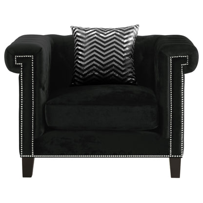 Reventlow Formal Black Three-Piece Living Room Set