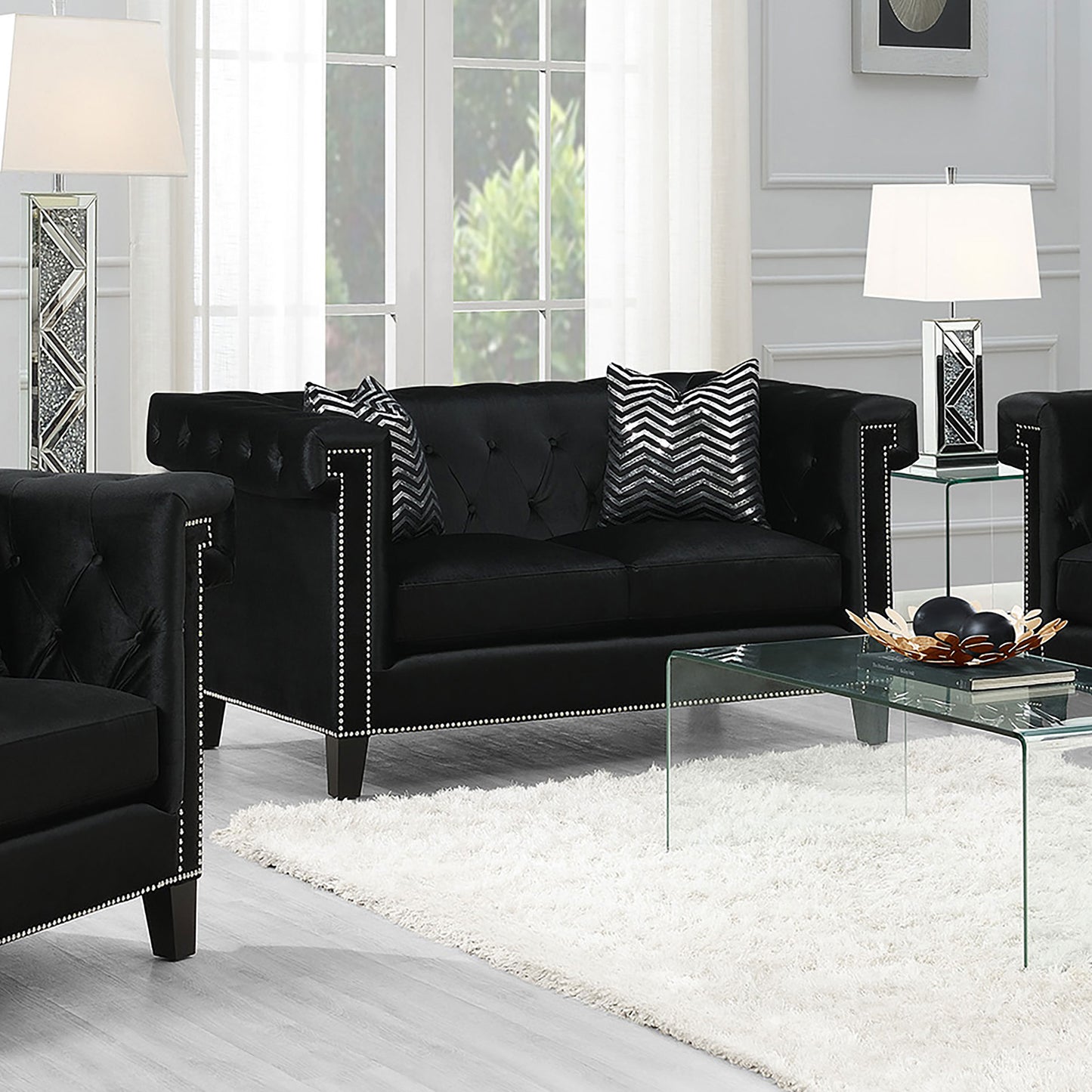 Reventlow Tufted Loveseat Black