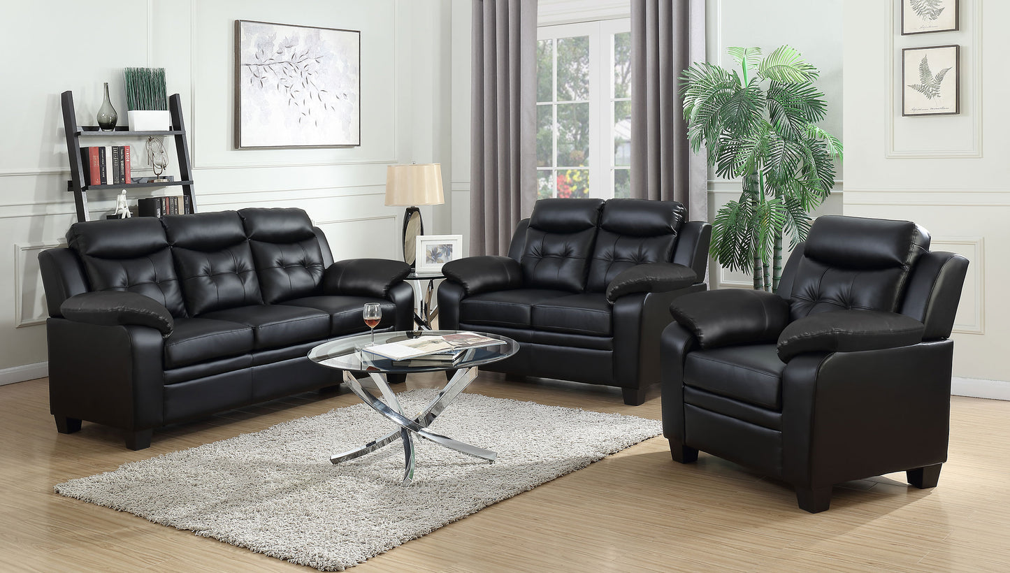 Finley Tufted Upholstered Sofa Black