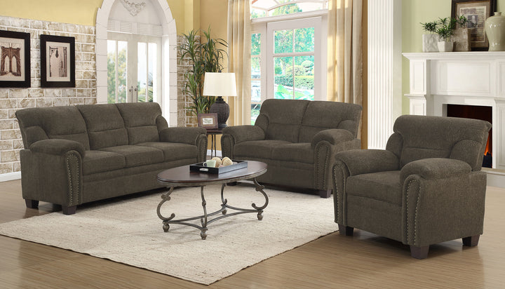 Clemintine Brown Three-Piece Living Room Set