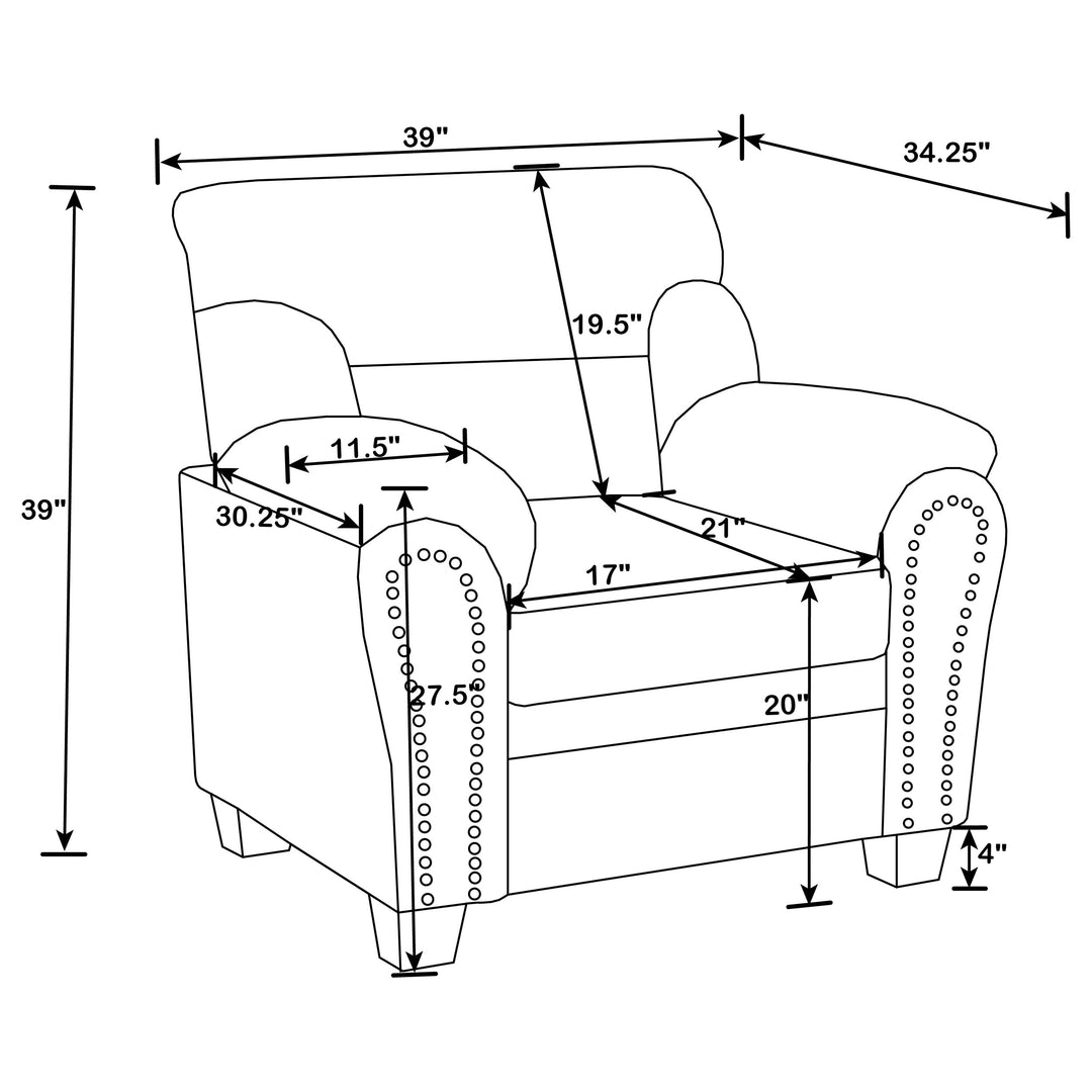 Clemintine Brown Three-Piece Living Room Set