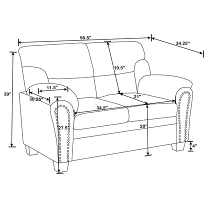 Clemintine Grey Two-Piece Living Room Set