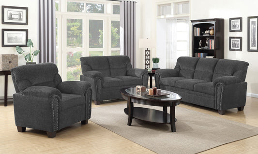 Clemintine Grey Three-Piece Living Room Set