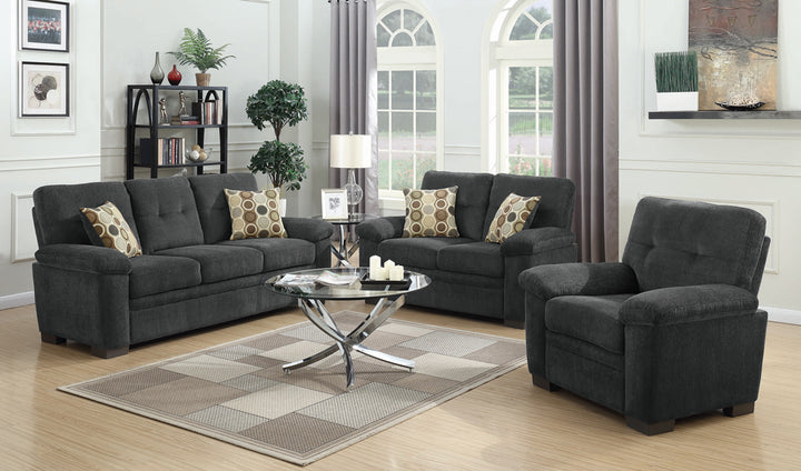 Fairbairn Upholstered Loveseat Charcoal