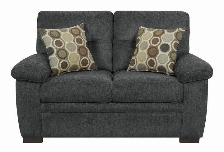 Fairbairn Upholstered Loveseat Charcoal