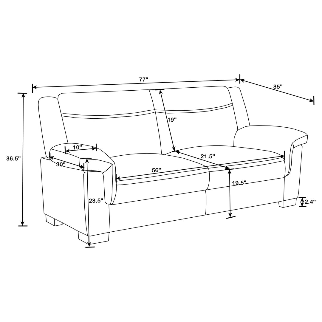 Arabella Upholstered Pillow Top Arm Living Room Set Grey