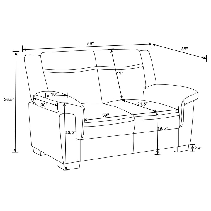 Arabella Pillow Top Upholstered Loveseat Grey