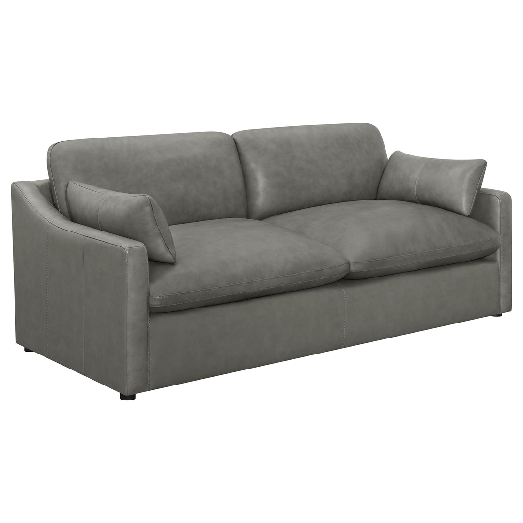 Grayson 2-piece Sloped Arm Upholstered Living Room Set Grey