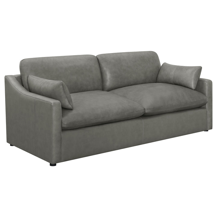 Grayson 3-piece Sloped Arm Upholstered Living Room Set Grey