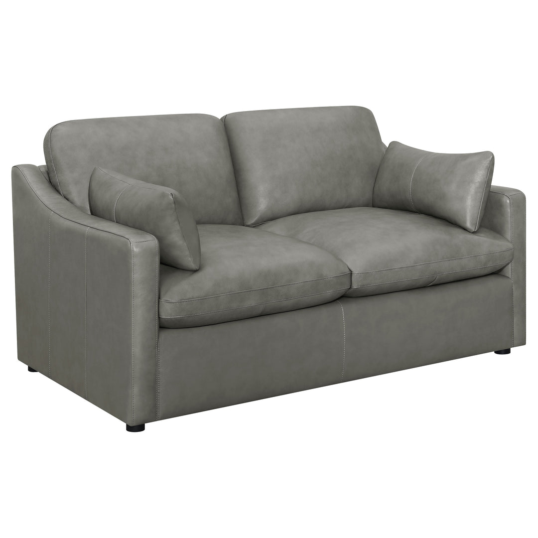 Grayson 3-piece Sloped Arm Upholstered Living Room Set Grey