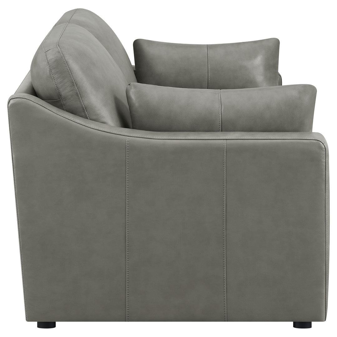 Grayson 3-piece Sloped Arm Upholstered Living Room Set Grey