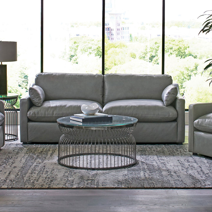 Grayson Sloped Arm Upholstered Sofa Grey