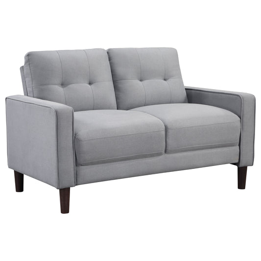 Bowen Upholstered Track Arms Tufted Loveseat Grey