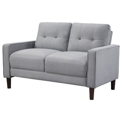 Bowen Upholstered Track Arms Tufted Loveseat Grey