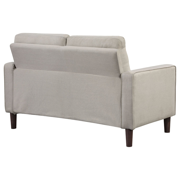 Bowen Upholstered Track Arms Tufted Loveseat Beige