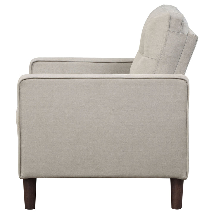 Bowen Upholstered Track Arms Tufted Chair Beige