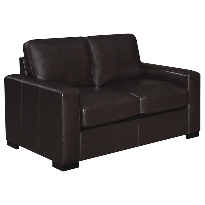 Boardmead Track Arms Upholstered Loveseat Dark Brown