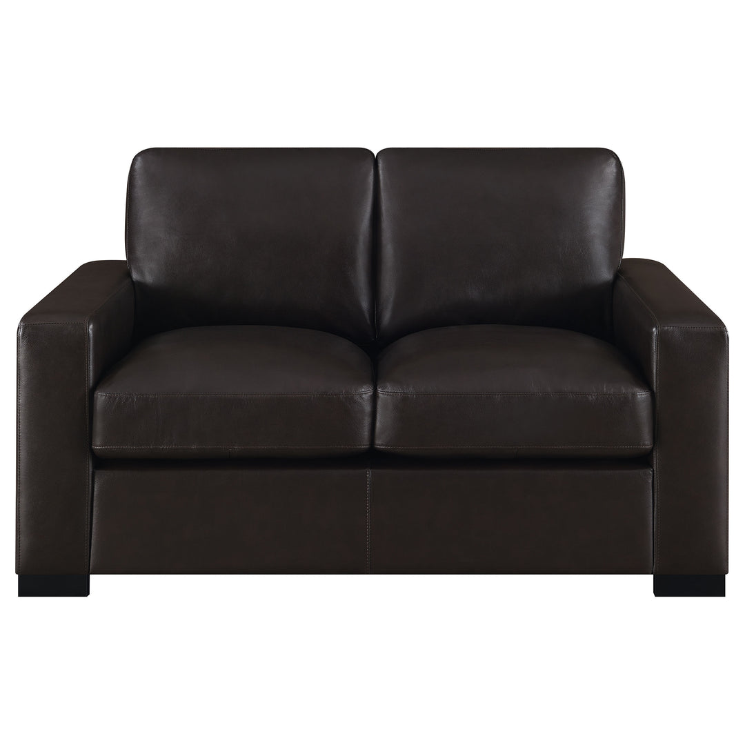 Boardmead Track Arms Upholstered Loveseat Dark Brown