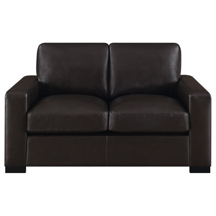 Boardmead Track Arms Upholstered Loveseat Dark Brown