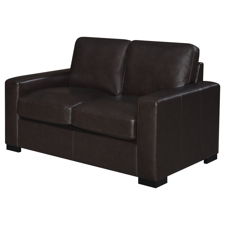 Boardmead Track Arms Upholstered Loveseat Dark Brown