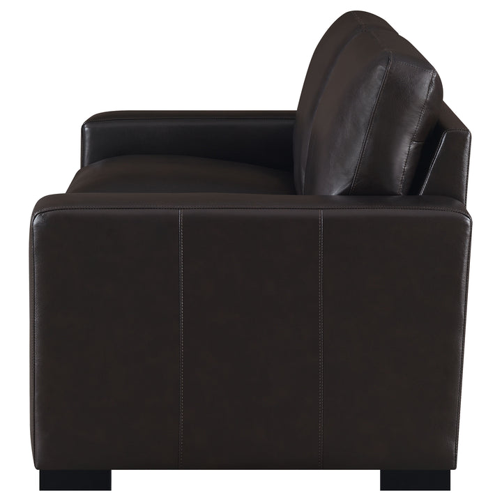 Boardmead Track Arms Upholstered Loveseat Dark Brown