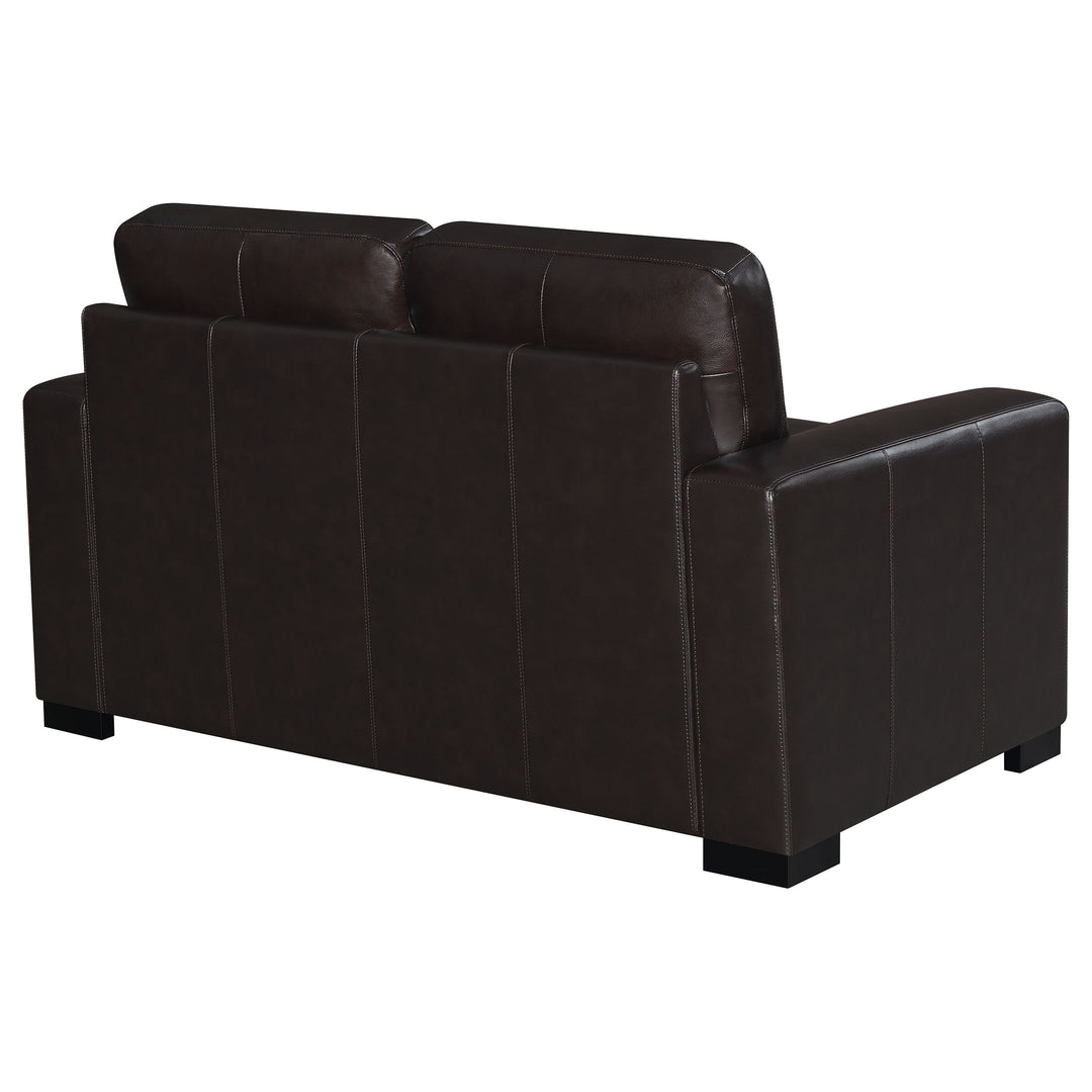 Boardmead Track Arms Upholstered Loveseat Dark Brown