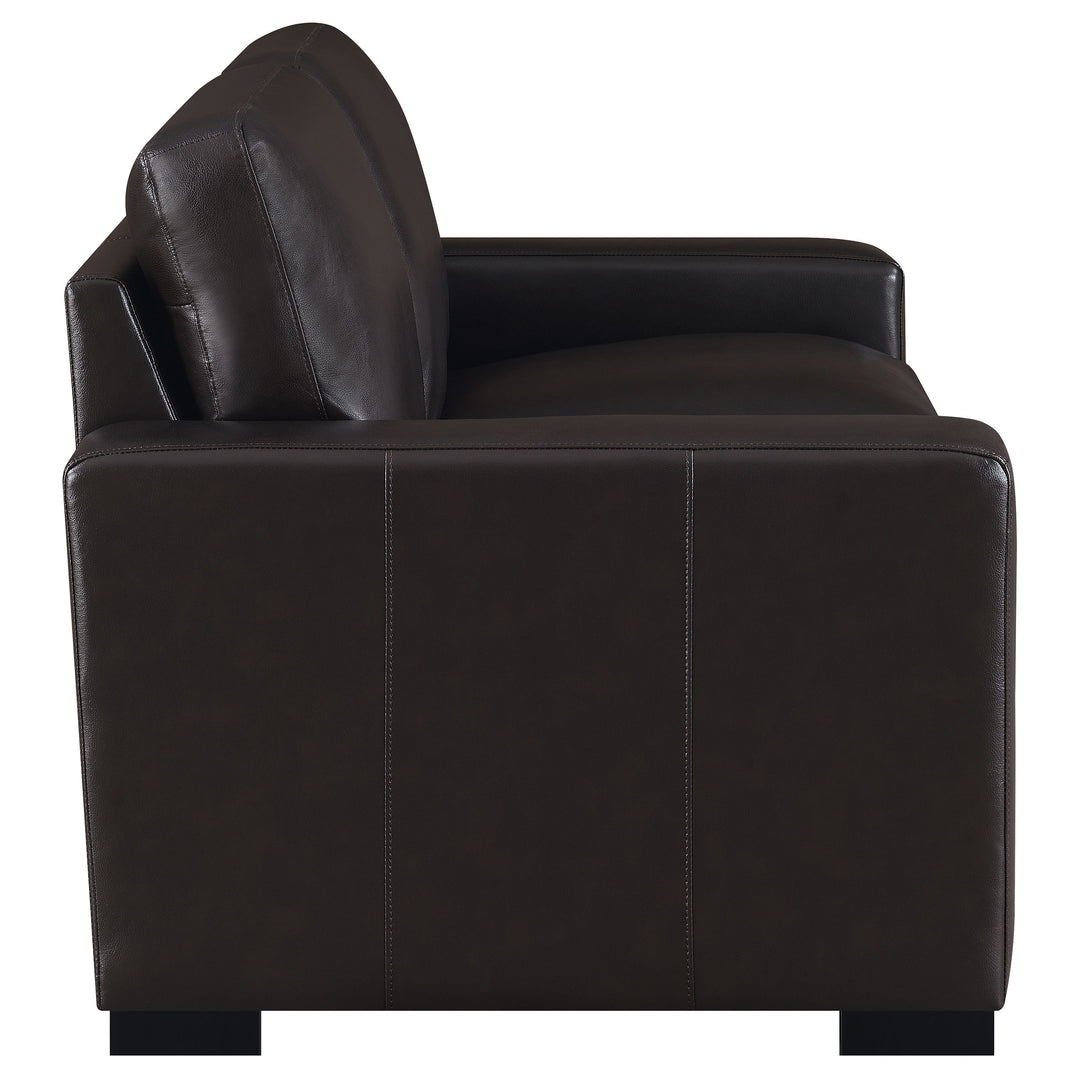 Boardmead Track Arms Upholstered Loveseat Dark Brown