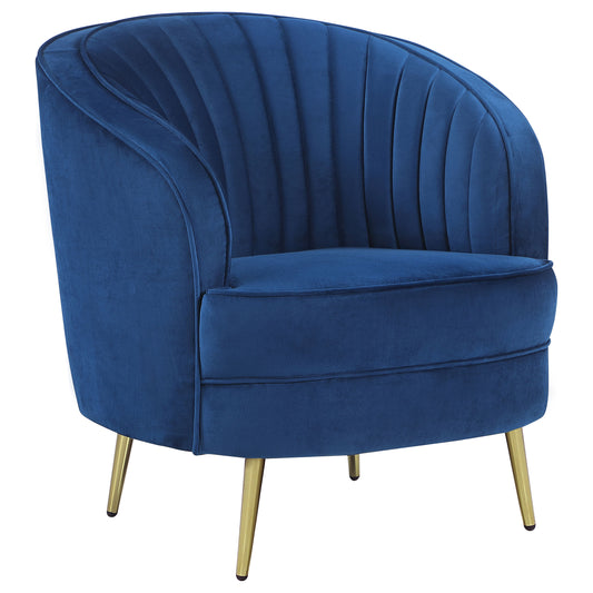 Sophia Upholstered Vertical Channel Tufted Chair Blue