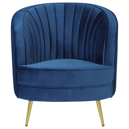 Sophia Upholstered Vertical Channel Tufted Chair Blue